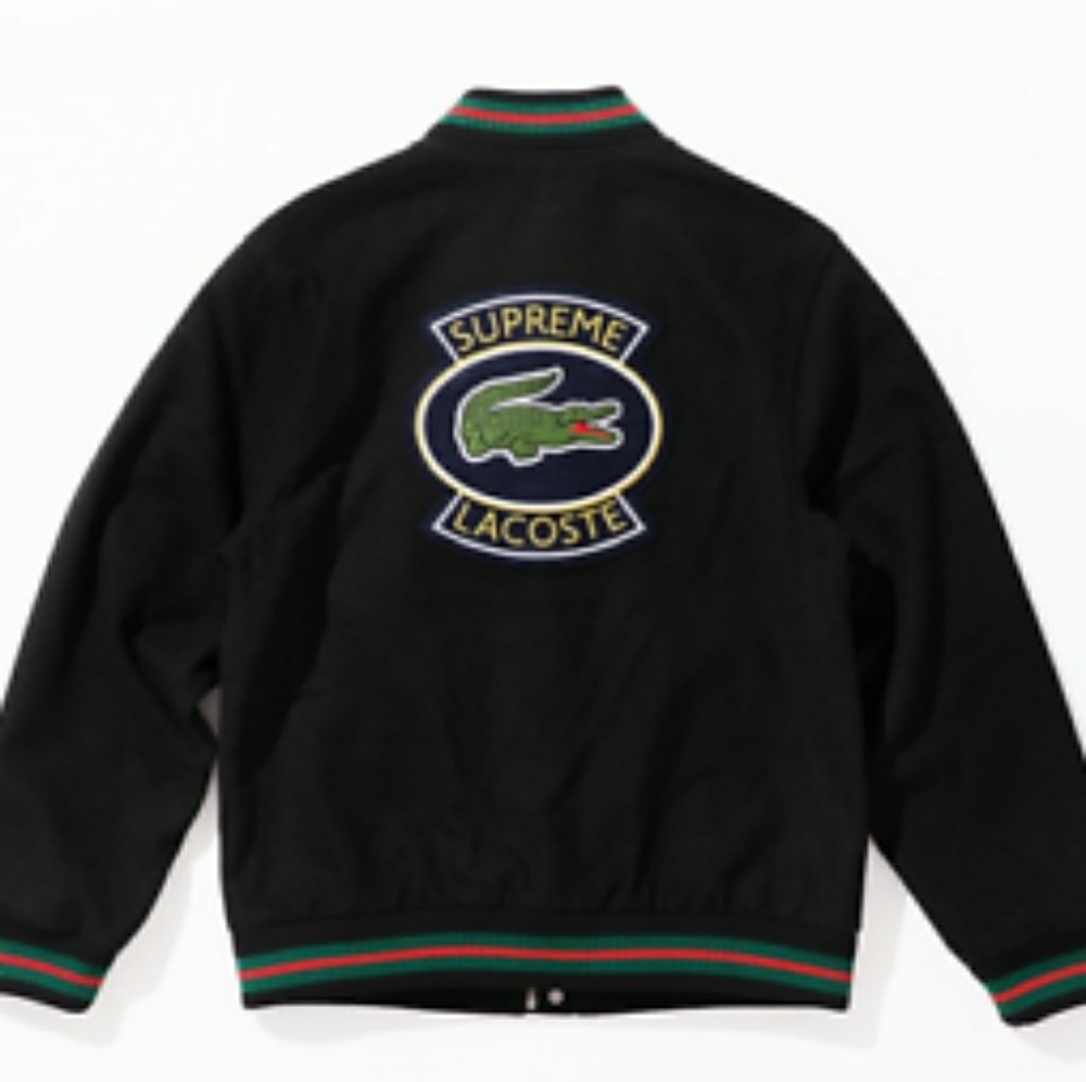 🐊SOLD🐊Supreme x Lacoste Wool Varsity Jacket Sz L